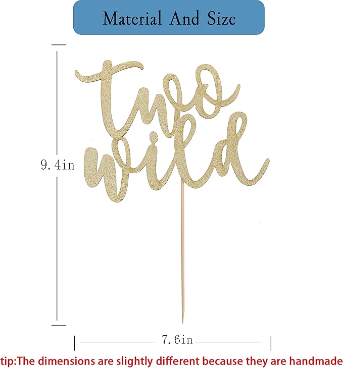 Two Wild Birthday Cake Toppers-two Cake Toppers, Two Wild Party Decorations, Baby Shower Photo Props, Photo Studio Photo Props, Smash Cakes.