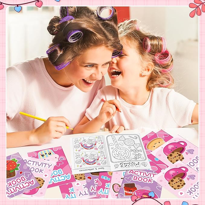 Desserts Theme Activity Books for Kids - 24Pcs Desserts Mini Games Coloring Book Set Bulk Mazes Word Search Word Scramble Games for Birthday Party Goodie Bags Stuffers School Classroom Favors