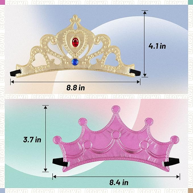 Epakh Princess Party Crowns Set, 27 Pcs DIY Crown with Diamond Stickers, Birthday Party Favor for Children and Princess Fans(Classic Color,Classic Style)