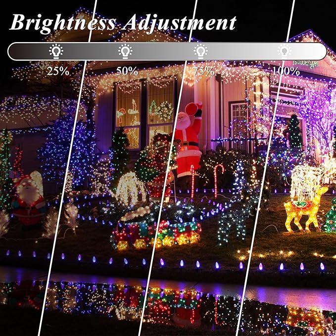 35 Colors Changing Christmas Lights, 98FT 300 LED 4th of July String Lights Green Wire with Remote, Waterproof Twinkle Light for Xmas Tree Holiday Party Indoor Outdoor