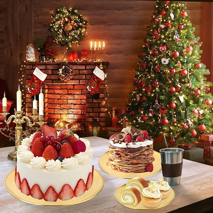 3 Tier Gold Cupcake Stand Stainless Steel Dessert Display Rack with Removable Tiered Tray for Parties,Weddings,Birthdays,Decorations,Any Festivals and Festivities(Stainless Steel Pole-2 Pack)