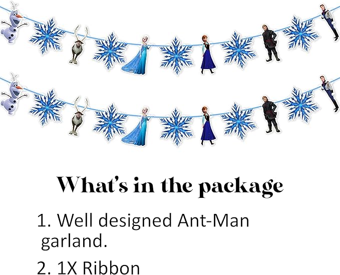 Frozn Garland Decoration – ICY Winter Theme Hanging Garland for Birthday Celebration Setup, Wall and Backdrop Display, Party Room Styling, Photo Area Decoration, and Cool Blue Themed Event Décor