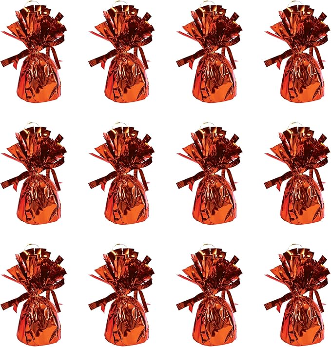Beistle 12 Piece Metallic Orange Balloon Weights for Birthday Party Decoration Halloween Baby Shower Wedding Table Centerpiece