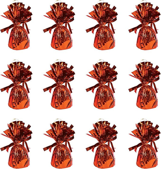 Beistle 12 Piece Metallic Orange Balloon Weights for Birthday Party Decoration Halloween Baby Shower Wedding Table Centerpiece