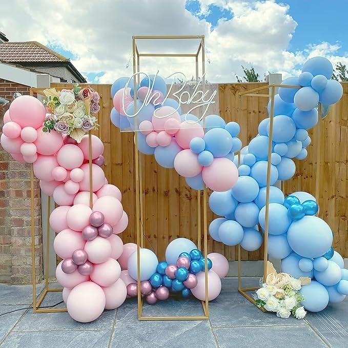 Pink and Blue Latex Balloons Set, 50Pcs 12 Inch Light Blue and Pink Balloons, Gender Reveal Balloons for Boy or Girl Gender Reveal Decorations Birthday Party Baby Shower
