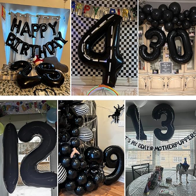 40 inch Number Balloon 0-9 Black Large Number 70 Balloons,Digital Balloons for Birthday Party Celebration Decorations Supplies, Helium Foil Number Balloons for Wedding Anniversary