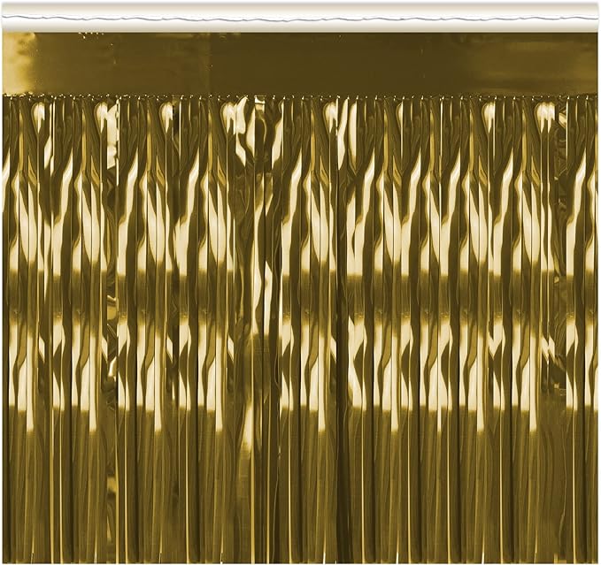 2-Ply FR Metallic Fringe Drape (gold) Party Accessory (1 count)
