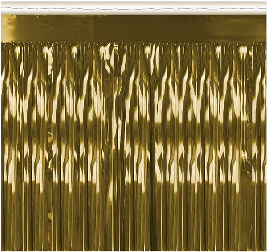 2-Ply FR Metallic Fringe Drape (gold) Party Accessory (1 count)