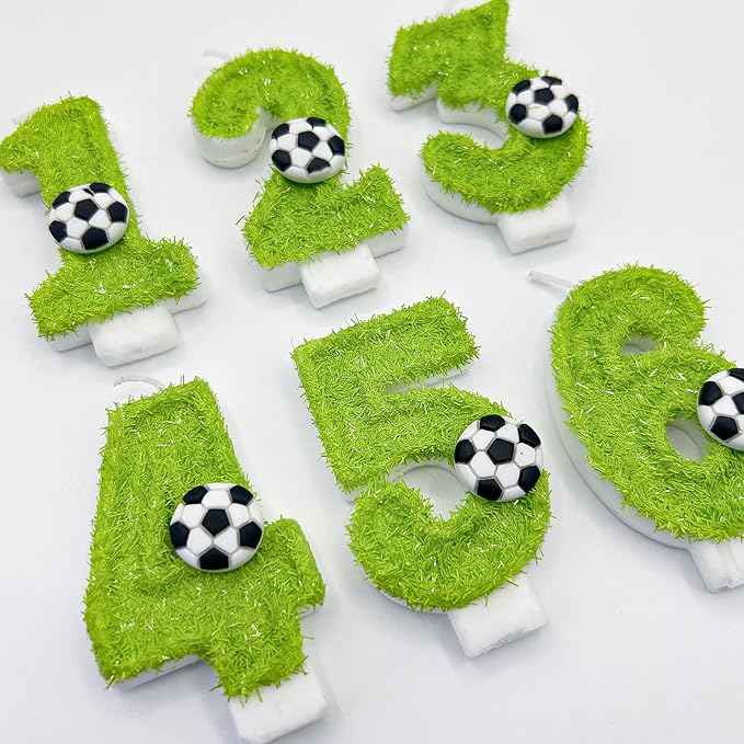 8th Birthday Candles，Soccer Birthday Decorations，Suitable for Girl and boy Cake Toppers, Wedding Cakes, Anniversaries, Party Celebrations, Birthday Decorations