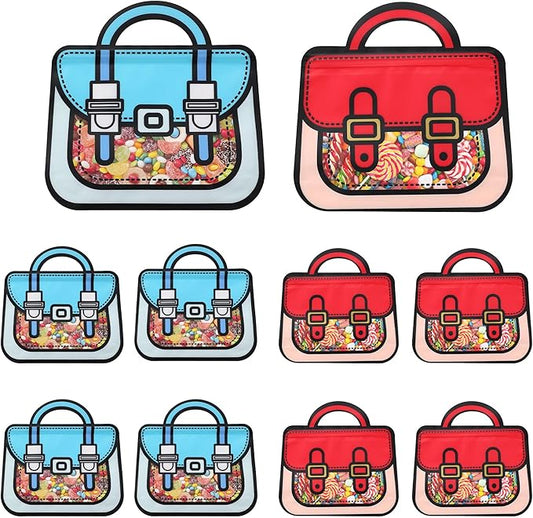 Lati 24PCS Birthday Party Favors Goodie Bags - Cartoon Style Durable Plastics Gift with Handles for Candy Treats,Events (Classroom Bags, Large)