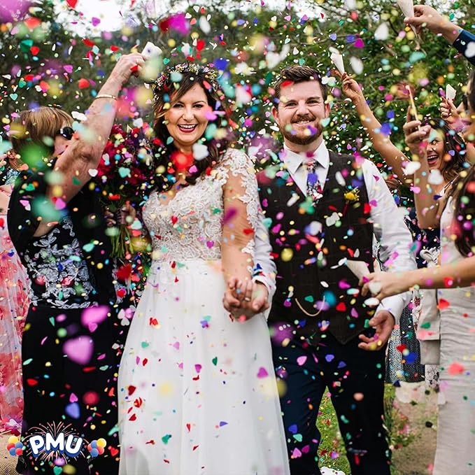 PMU Cannons Party Poppers - Confetti Blaster for Drive-by Birthdays-Celebrations, Graduation, Wedding, Christmas, New Year’s Eve - Party Poppers Confetti Shooters - 12 inch, Pkg/6