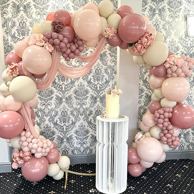 Awenztech 120pcs Light Pink Balloon Arch Kit, 18 12 10 5 inch Pastel Pink Latex Balloons Different Sizes Baby Pink Balloon Garland for Bridal Baby Shower Gender Reveal Birthday Party Decorations