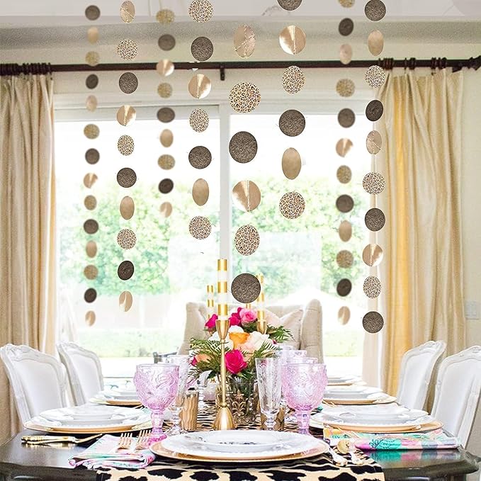 Cheerland 4 Pcs Cheetah Party Decorations Hanging Garland Leopard Print Party Decorations Animal Print Streamer Banner Backdrop for Bacherolette Bridal Baby Shower Supplies Cheetah Birthday Decor