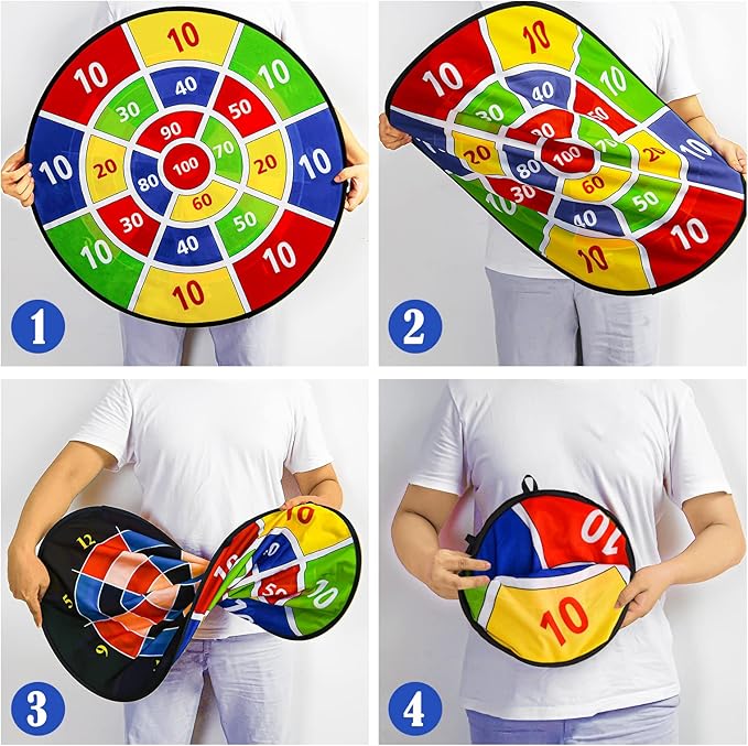 ROYPOUTA 29" Dart Board Games for Kids – Fun Outdoor & Indoor Play, Kids Party Carnival Games with 12 Sticky Balls & Darts, Easter Basket Stuffers Gifts for Boys & Girls 4-12