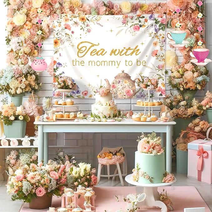 LaVenty Tea Party Decorations Baby Is Brewing Decorations Tea Party Baby Shower Decoration Lets Partea Baby Shower Tea Time Parties Supplies
