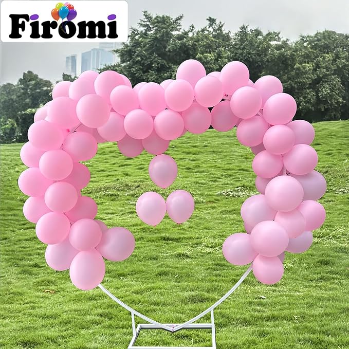 Firomi Light Pink Balloons 12-inch 100 Pack Big Helium Round Pale Baby Pink Thicken Latex Balloon for Wedding Birthday Party (with 3 Ribbons)