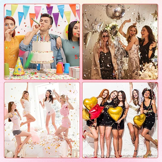 6 Pack Confetti Cannon, Multicolor Party Poppers Confetti Shooters for Wedding Birthday Holiday Celebration Christmas New Year Events Prank Graduation, Funny Small Confetti Popper, Easy To Use (Mix)