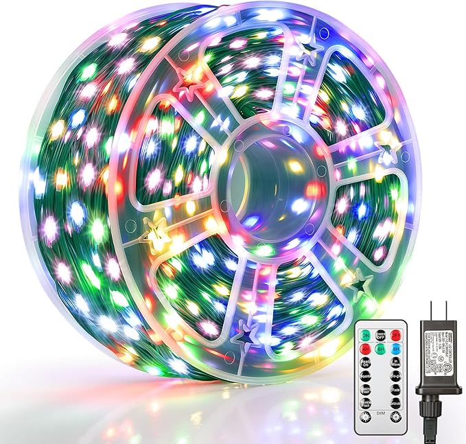 Mlambert 1500 LED Christmas Lights 492FT, Outdoor Waterproof Dimmable Fairy Lights with Remote, 8 Modes Indoor Lighting for Holiday Décor, Multicolor