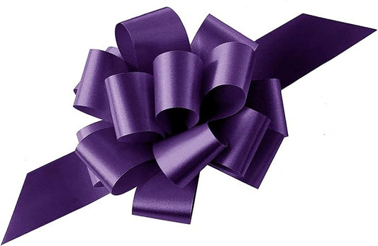 Purple Decorative Gift Pull Bows - 5" Wide, Set of 10, Easter, Spring, Valentine's Day, Mardi Gras, Basket, Cancer Awareness, Birthday, Anniversary, Fundraiser, School Colors, Office, Party, Church