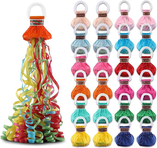 10 Pack Streamers Poppers, Hand Throw Party Poppers, Colorful No Mess Confetti Poppers, Magic Paper Crackers for Birthday Wedding Celebrations School Opening Graduation