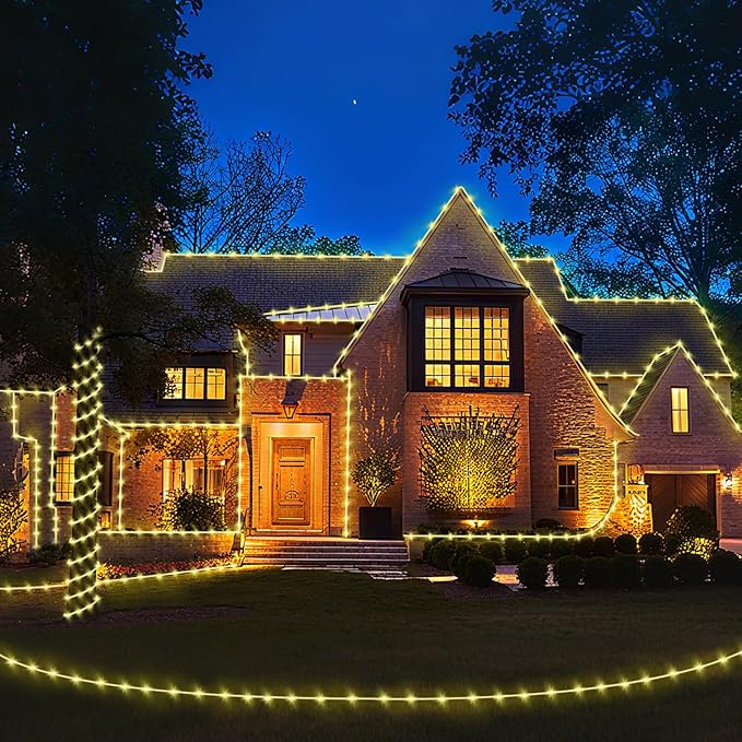 65ft 400 LED Rope Lights for Outside, Color Changing Rope Lights Indoor Outdoor with Remote, 16 Colors Waterproof Christmas Light Outdoor for Deck, Patio, Pool, Camping, Bedroom, Landscape Decorations
