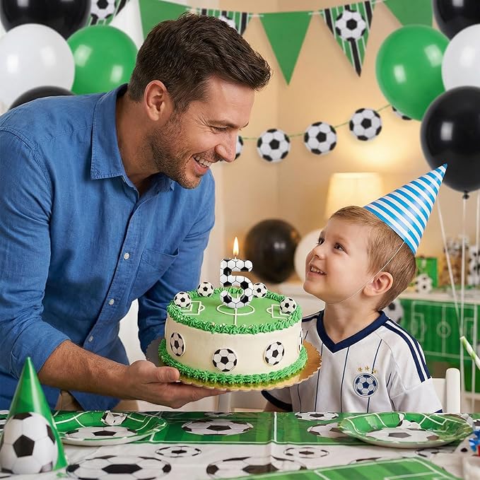 Soccer Number 5 Birthday Candle, 5th Birthday Candle Sport-Theme Cake Topper, Soccer Theme Party Decorations for Boys Girls, Party Supplies Birthday Gifts