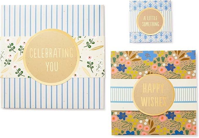 Hallmark Gift Boxes 3-Pack Assorted Sizes (Flowers and Stripes) for Valentine's Day, Birthdays, Bridal Showers, Mother's Day, Best Friends, Gifts for Her, Wrapped Treats and Cookies