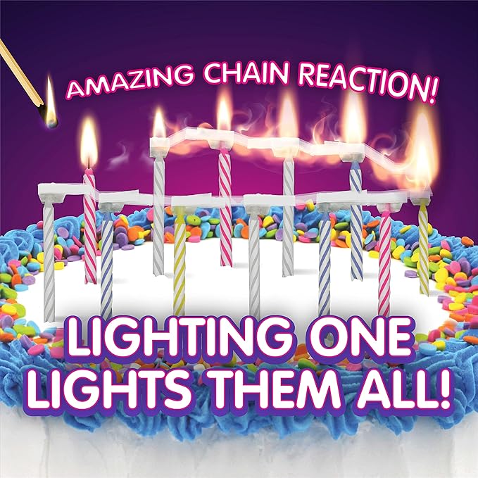 BEST PARTY EVER! Quick Light Birthday Candles - Amazing Chain Reaction - Lighting One Candle Lights Them All - Multi-Color - Great for Birthdays and More - 4-Pack (48 Candles)