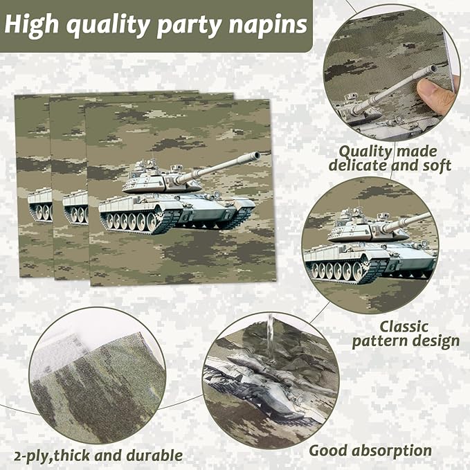 Camo Army Birthday Party Supplies Army Party Paper Plates And Napkins Camouflage Party Tableware Army Soldier Camouflage Party Disposable Dinnerware for Birthday Baby Shower Party Decoration Serve 24
