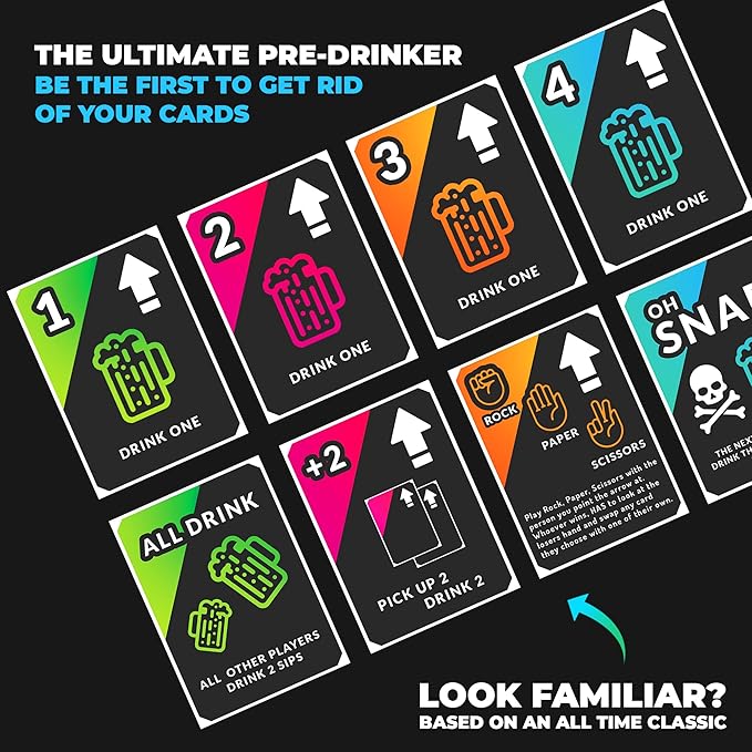 SNAP Drink Repeat The Ultimate Drinking Game for Adults, Fun Drinking Games to get You Drunk & Make You Laugh, One Drink for Bachelorette Games & Adult Card Games, Bachelor Parties, College Students