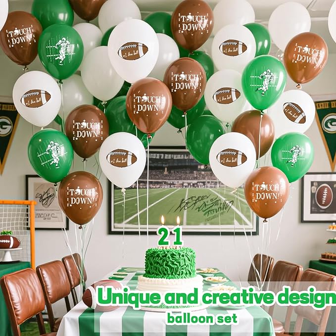 15PCS Football Balloon Football's Party Decorations Football Latex Balloons Rugby Balloons for Touchdown Sports Theme Football Party Supplies Birthday Party Decorations