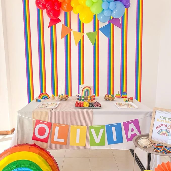 8 Rolls Crepe Paper Streamers, Rainbow Streamers Party Decorations for Birthday Baby Shower Bridal Shower Wedding Party Easter St Patrick's Day Pride Month