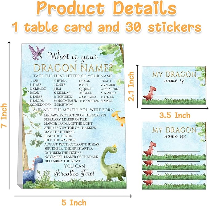 Dragon Birthday Party Decoration,Dragon Theme Birthday Party Sign,What's Your Dragon Name,“My Dragon Name” Guest Sign & Decorations for Dragon Themed Party