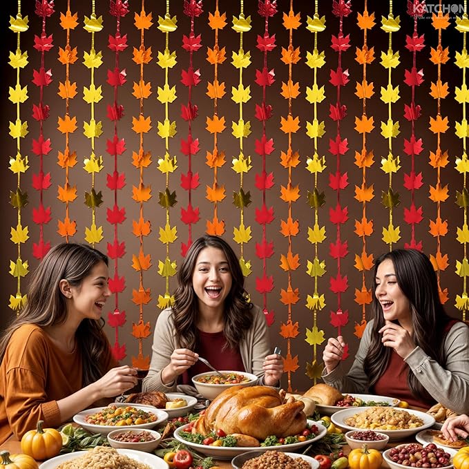 KatchOn, Thanksgiving Decor Fringes – Pack of 2 | Maple Leaf Fringes for Thanksgivng Decorations, Friendsging Decorations, Harvest Decorations, Indoor, Outdoor, Friendsgiving Party Decorations