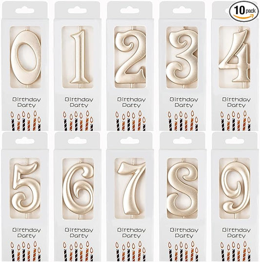PHD CAKE 10-Count 0-9 Champagne Gold Number Birthday Candles, Number One Birthday, Champagne Number Candles, Party Celebration, Baby Showers