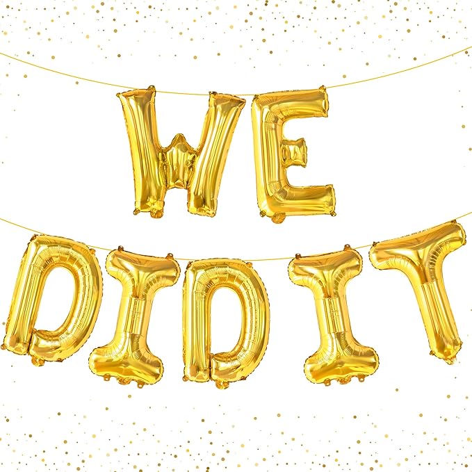 Gold Graduation Decorations 2026-16 Inch, Gold We Did It Balloons | We Did It Banner | Graduation Balloons for We Did It Decorations, Class of 2026 Decorations, KatchOn