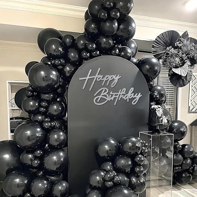 Happy Birthday Sign for Backdrop - Glitter Silver Felt 'Happy Birthday' Letter Sign for Balloon Arch Backdrop Decorations
