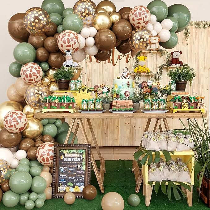 Amandir 153pcs Brown Balloons Arch Garland Kit Different Sizes 18 12 10 5 Inch Boho Neutral Coffee Light Dark Brown Latex Balloon for Birthday Bear Wedding Anniversary Party Decorations