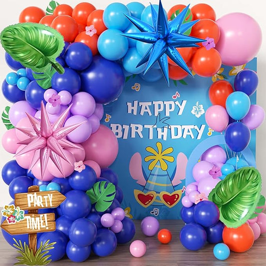 100pcs Hawaii Balloons Garland Arch Kit with Balloons for Birthday Decorations,Party Supplies for boys Girls (Hawaii)