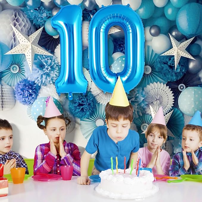Blue Number 0 Balloon 40 Inch, Big Large Foil Helium Number Balloons, Jumbo Giant Mylar Number 0 Balloons for Birthday Party Decorations Supplies Anniversary Celebration