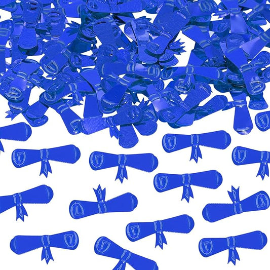 ONLYKXY 15gram Glitter Table Confetti Decor Scatter Bless Confetti Grad Party Decor for Congrats College Graduation Birthday Wedding Party Chocolate Favor Envelope Decal (Blue Diploma)