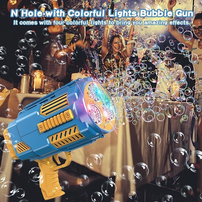 Bubble Machine Automatic Bubble Gun with Bubble Refill Solution, Bubbles Kids Toys for Girls Boys 3 4 5 6 7 8 9 10 11 12 Years Old, Summer Fun Outdoor Toy Birthday Party Christmas Favors(No Dip)