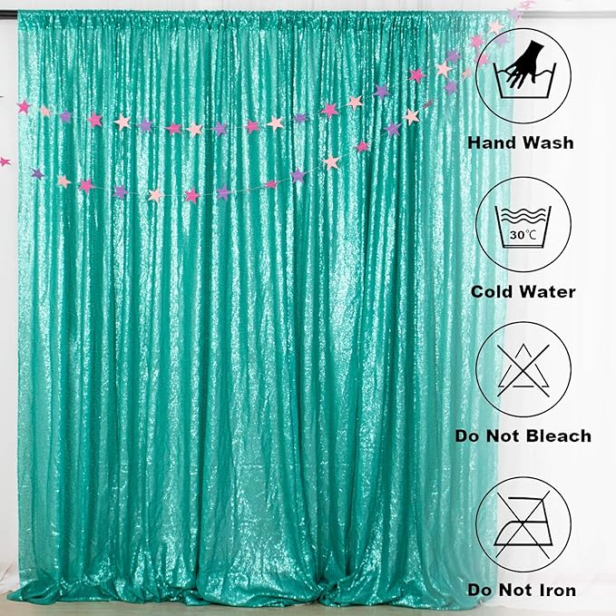 ShinyBeauty Matte Green Sequin Backdrop 4Ftx7Ft Photo Backdrops Sequin Backdrop for Party Christmas Decor Green Curtains 84Inch Long Shimmer Wall Backdrops Sparkle Background