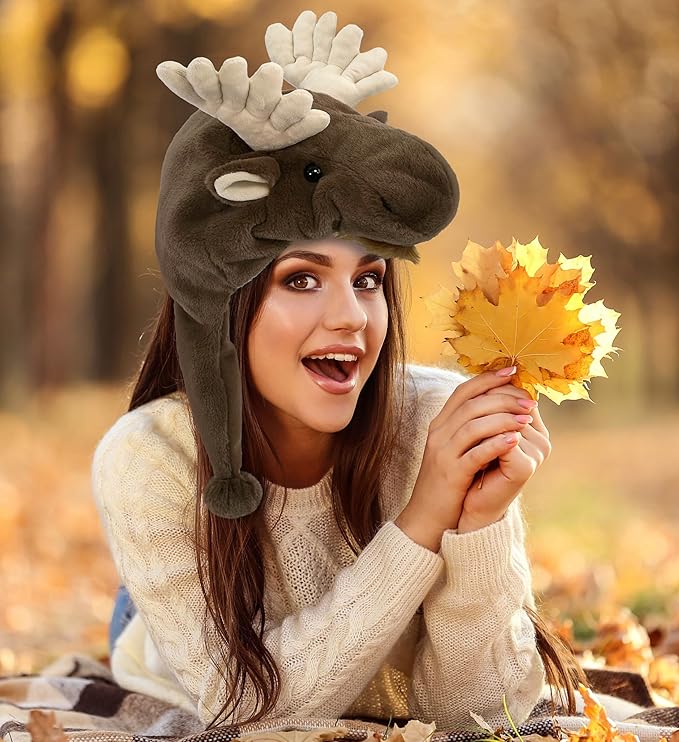 DolliBu Plush Hat – Super Soft Fleece Stuffed Animal Beanie with Ear Flaps, Cozy Warm Winter Hat for Kids – One Size
