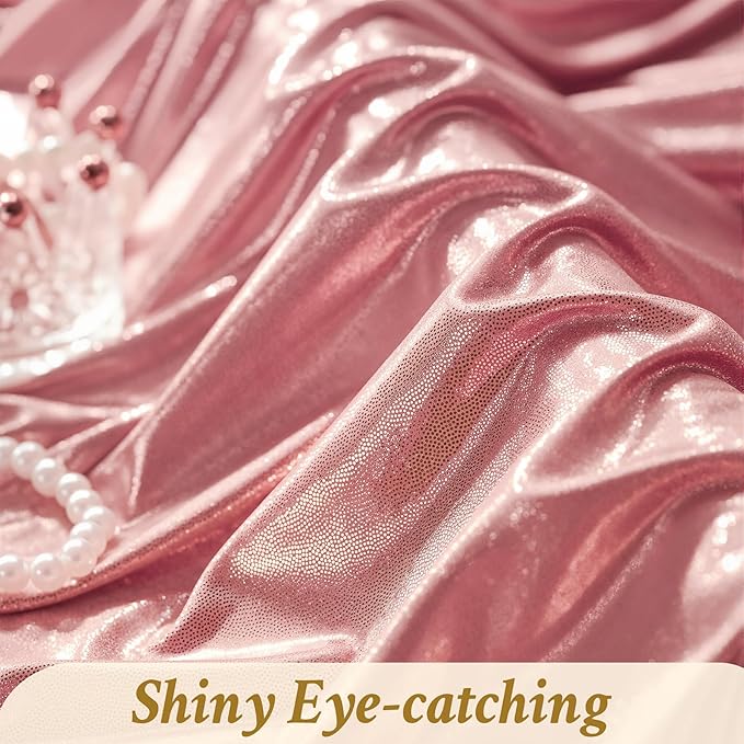 10ft x 10ft Rose Gold Sequin Backdrop Curtains for Party Wedding Shimmer Curtain Backdrop Prom Sparkly Glitter Fabric Photo Backdrop Drapes for Birthday Party Photography Baby Shower 5x10FT, 2 Panels