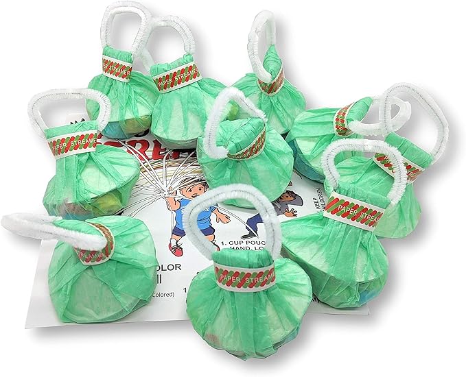 10 Pack Multi Color Hand Toss Streamers - No Mess Dazzling Paper Throw Streamer - Confetti Poppers for Wedding, Graduation, Birthday, Drive By Parties, 4th of July or any Parties