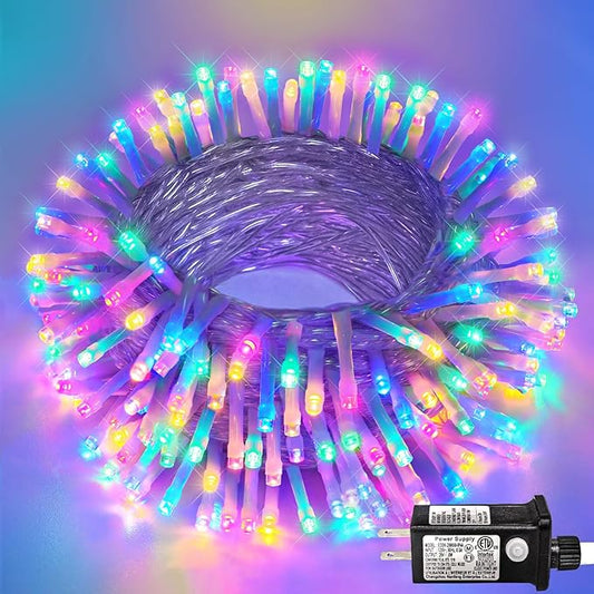 40ft 120 LED Easter String Lights 8 Modes Clear Wire Connectable Twinkle Fairy Light Plug in for Bedroom Wedding Party Easter Christmas Decorations, Pastel