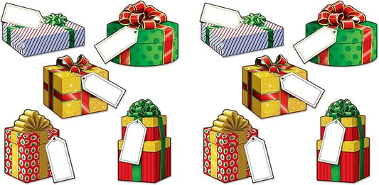 Beistle Multicolor Mini Christmas Gift Cutouts-10 Pcs, 4-5"