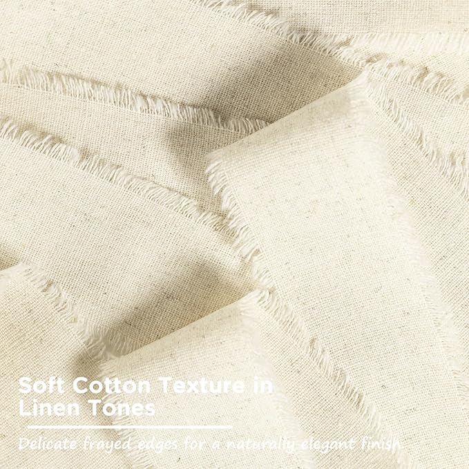 Linen Cotton Ribbon 1-1/2 Inch Linen 3 Rolls 21 Yards Frayed Edge Fabric Set for Rustic Wedding Decor, Bridal Bouquet Wrap, Farmhouse Decor, Table Setting & Gift Wrapping