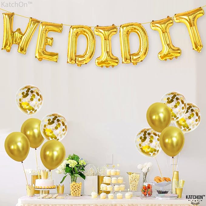 Gold Graduation Decorations 2026-16 Inch, Gold We Did It Balloons | We Did It Banner | Graduation Balloons for We Did It Decorations, Class of 2026 Decorations, KatchOn
